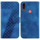 For Motorola Moto E7 Power/E7i Power 7-shaped Embossed Leather Phone Case(Blue) - 1