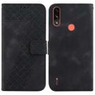 For Motorola Moto E7 Power/E7i Power 7-shaped Embossed Leather Phone Case(Black) - 1