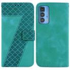 For Motorola Edge 20 Pro 7-shaped Embossed Leather Phone Case(Green) - 1