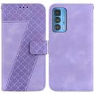 For Motorola Edge 20 Pro 7-shaped Embossed Leather Phone Case(Purple) - 1