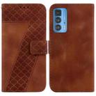 For Motorola Edge 20 Pro 7-shaped Embossed Leather Phone Case(Brown) - 1