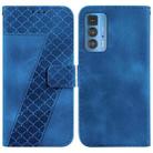 For Motorola Edge 20 Pro Seven-shaped Embossed Leather Phone Case(Blue) - 1