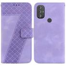 For Motorola Moto G Power 2022 Seven-shaped Embossed Leather Phone Case(Purple) - 1