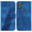 For Motorola Moto G Power 2022 Seven-shaped Embossed Leather Phone Case(Blue) - 1