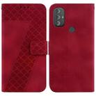 For Motorola Moto G Power 2022 Seven-shaped Embossed Leather Phone Case(Red) - 1