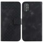 For Motorola Moto G Power 2022 7-shaped Embossed Leather Phone Case(Black) - 1