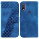 For Motorola G Pure 7-shaped Embossed Leather Phone Case(Blue) - 1