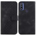 For Motorola G Pure 7-shaped Embossed Leather Phone Case(Black) - 1