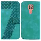 For Motorola Moto G9 Play/E7 Plus Seven-shaped Embossed Leather Phone Case(Green) - 1