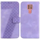 For Motorola Moto G9 Play/E7 Plus Seven-shaped Embossed Leather Phone Case(Purple) - 1