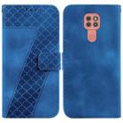 For Motorola Moto G9 Play/E7 Plus Seven-shaped Embossed Leather Phone Case(Blue) - 1