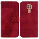 For Motorola Moto G9 Play/E7 Plus Seven-shaped Embossed Leather Phone Case(Red) - 1