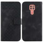 For Motorola Moto G9 Play/E7 Plus Seven-shaped Embossed Leather Phone Case(Black) - 1