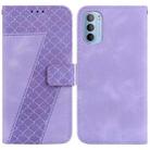 For Motorola Moto G31/G41 7-shaped Embossed Leather Phone Case(Purple) - 1