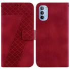 For Motorola Moto G31/G41 7-shaped Embossed Leather Phone Case(Red) - 1