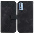 For Motorola Moto G31/G41 7-shaped Embossed Leather Phone Case(Black) - 1