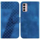 For Motorola Moto G42 7-shaped Embossed Leather Phone Case(Blue) - 1