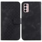 For Motorola Moto G42 7-shaped Embossed Leather Phone Case(Black) - 1