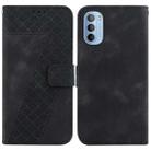 For Motorola Moto G51 Seven-shaped Embossed Leather Phone Case(Black) - 1