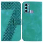 For Motorola Moto G60/G40 Fusion 7-shaped Embossed Leather Phone Case(Green) - 1