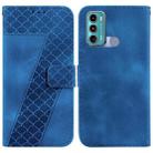 For Motorola Moto G60/G40 Fusion 7-shaped Embossed Leather Phone Case(Blue) - 1