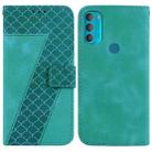 For Motorola Moto G71 5G 7-shaped Embossed Leather Phone Case(Green) - 1