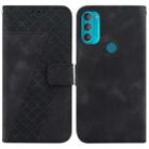 For Motorola Moto G71 5G 7-shaped Embossed Leather Phone Case(Black) - 1