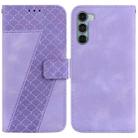 For Motorola Moto G200 5G/Edge S30 7-shaped Embossed Leather Phone Case(Purple) - 1