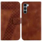 For Motorola Moto G200 5G/Edge S30 7-shaped Embossed Leather Phone Case(Brown) - 1