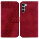 For Motorola Moto G200 5G/Edge S30 7-shaped Embossed Leather Phone Case(Red) - 1