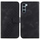 For Motorola Moto G200 5G/Edge S30 7-shaped Embossed Leather Phone Case(Black) - 1