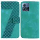 For Motorola Moto S30 Pro / Edge 30 Fusion Seven-shaped Embossed Leather Phone Case(Green) - 1