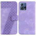 For Motorola Moto S30 Pro / Edge 30 Fusion Seven-shaped Embossed Leather Phone Case(Purple) - 1