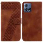 For Motorola Moto S30 Pro / Edge 30 Fusion Seven-shaped Embossed Leather Phone Case(Brown) - 1