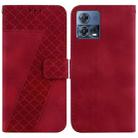 For Motorola Moto S30 Pro / Edge 30 Fusion Seven-shaped Embossed Leather Phone Case(Red) - 1