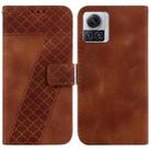 For Motorola Moto X30 Pro / Edge 30 Ultra Seven-shaped Embossed Leather Phone Case(Brown) - 1