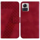 For Motorola Moto X30 Pro / Edge 30 Ultra Seven-shaped Embossed Leather Phone Case(Red) - 1