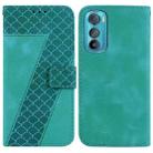 For Motorola Edge 30 Seven-shaped Embossed Leather Phone Case(Green) - 1