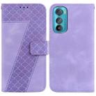 For Motorola Edge 30 Seven-shaped Embossed Leather Phone Case(Purple) - 1