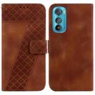 For Motorola Edge 30 Seven-shaped Embossed Leather Phone Case(Brown) - 1