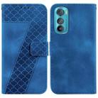 For Motorola Edge 30 7-shaped Embossed Leather Phone Case(Blue) - 1