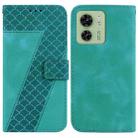 For Motorola Edge 40 Seven-shaped Embossed Leather Phone Case(Green) - 1