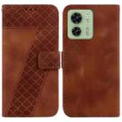 For Motorola Edge 40 7-shaped Embossed Leather Phone Case(Brown) - 1