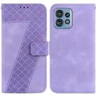 For Motorola Edge 40 Pro 7-shaped Embossed Leather Phone Case(Purple) - 1