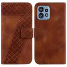 For Motorola Edge 40 Pro 7-shaped Embossed Leather Phone Case(Brown) - 1