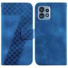 For Motorola Edge 40 Pro 7-shaped Embossed Leather Phone Case(Blue) - 1