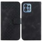 For Motorola Edge 40 Pro 7-shaped Embossed Leather Phone Case(Black) - 1