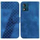 For Motorola Moto E13 Seven-shaped Embossed Leather Phone Case(Blue) - 1