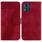 For Motorola Moto E13 7-shaped Embossed Leather Phone Case(Red) - 1