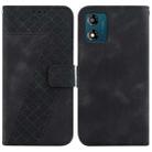 For Motorola Moto E13 Seven-shaped Embossed Leather Phone Case(Black) - 1